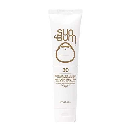 Sun Bum Mineral SPF 30 Face Sunscreen - Non-Tinted - Broad Spectrum Moisturizing Sunscreen with Vitamin E - Hawaii 104 Act Compliant (Made without Octinoxate & Oxybenzone) - Travel Size - 1.7 oz