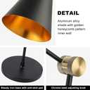 Modern Industrial Floor Lamp For Bedroom, 64'' Adjustable Gold Inner Shade Tall Floor Lamp For Office, Living Room, Skinny Corner Accent Reading Standing Lamp, Retro Farmhouse Mid-Century, Black