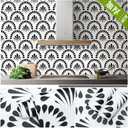 Black and White Geometric Peel and Stick Wallpaper 5m x 44.5cm Stripe Contact Paper Modern Geometric Wallpaper Self Adhesive Removable Waterproof Wall Paper for Home Decoration