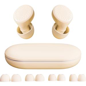 Ear Plugs for Sleeping Noise Cancelling, 45dB for Noise Reduction, Noise-Reducing Earplugs for Sleeping, Concerts, Shooting, Silicone Hearing Protection Earbuds with 8 Eartips (Beige, One Size)