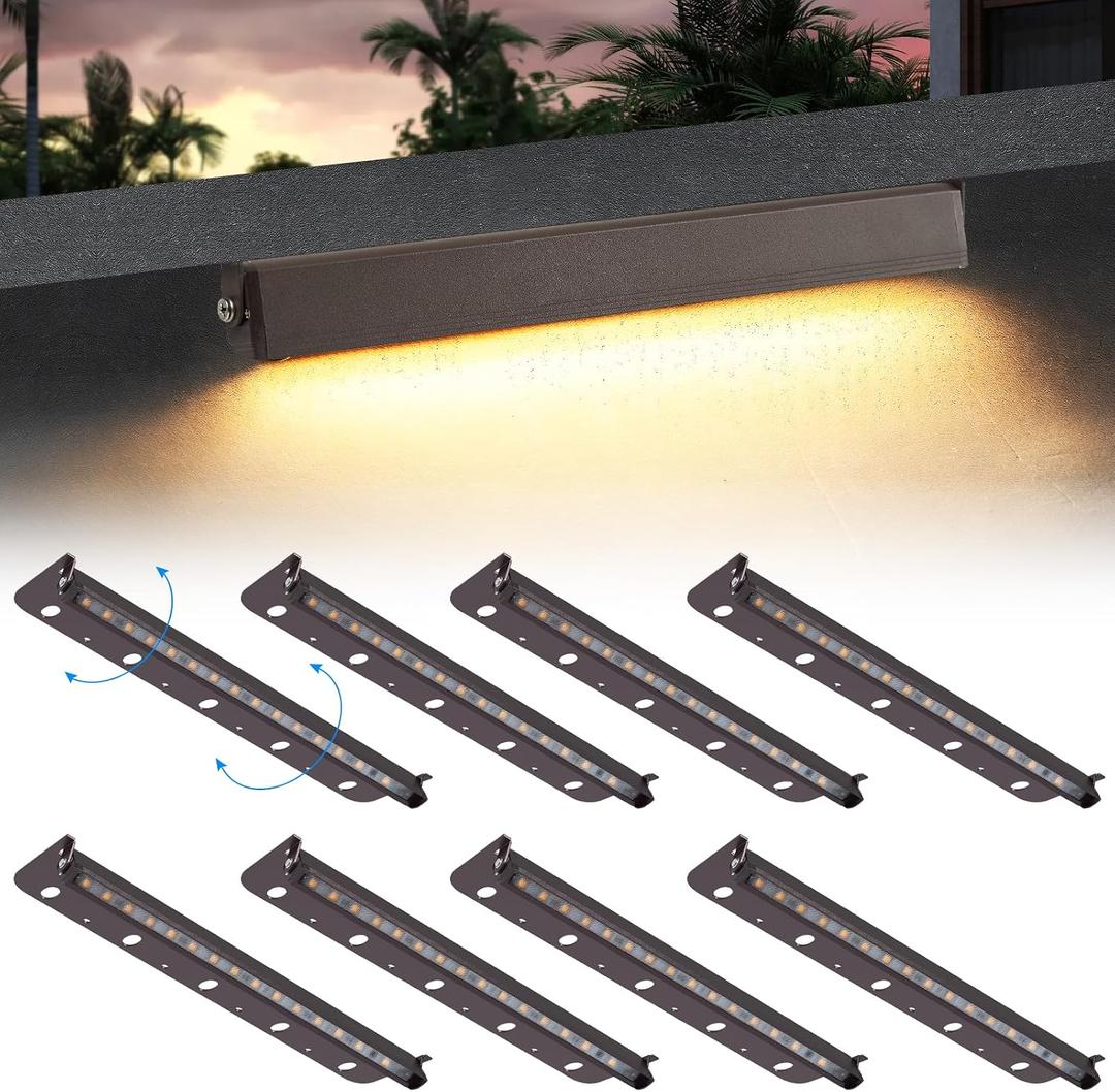 8-Packs 5W 12 Inch LED Hardscape Paver Lighting,12V AC/DC Low Voltage Retaining Wall Lights,LED Landscape Lighting,2700K Soft White Outdoor Step Light,50,000 Hours Lifespan