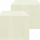 HolidayIdeas 2 Pack Square Fitted Table Covers - 34 x 34 Inch -Card Table Clothes Washable Tablecloth Protectors for Parties, Holiday Dinner, Trade Show, Vendor Stand, Butter Cream