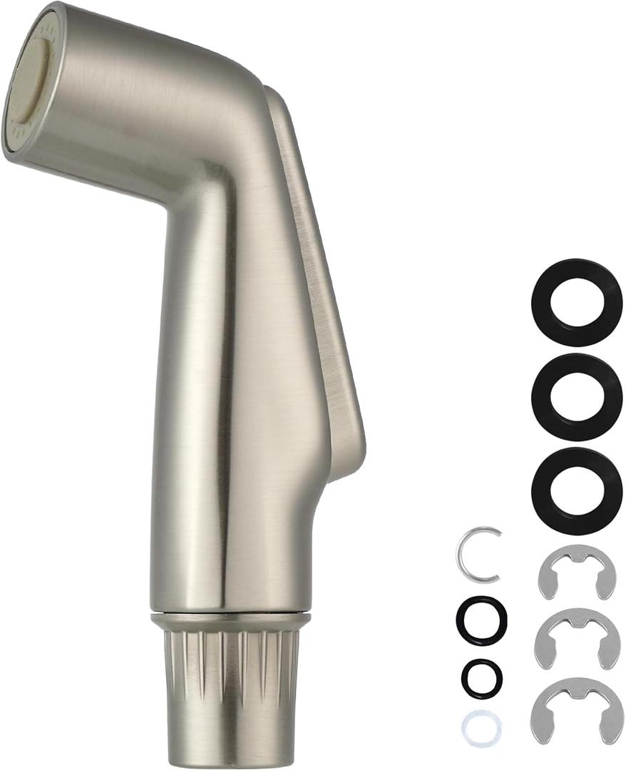 Hygie Rinse Kitchen Sink Side Sprayer Head Replacement Universal Sink Sprayer Attachment Compatible with Delta, Moen, Kohler OEM Brand, Kitchen Sink Faucet Sprayer Head - Brushed Nickel