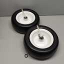 MaxAuto 11x4.00-5 Lawn Mower Tires Flat Free, Smooth 11x4 5nhs Zero Turn Front Wheels and Tire, 3/4" Bushings, 3" -3.5"-4"-4.5" Centered Hub, 350lbs Capacity, 2 Pack