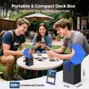 Budding Joy Card Deck Box for MTG with Small Case, 2200+ Commander Trading Card Storage Box with Portable Handle, Magnetic Deck Case Fits for Top Loader TCG, PTCG, Sports, Magic Cards, Black Blue (4 Rows)