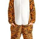 BesserBay Unisex Kids Halloween Fleece Dalmatian Cute Bear Hooded Fox Costume Animals Onesie with Tail 12 Years (Orange | Tiger)