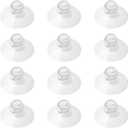 12 Pieces 1.2 inch Small Clear Suction Cups for Glass, Without Hooks Without Holes, Thick Professional Sucker Pads for Organization Decoration Window Bathroom Kitchen Car Radar Detector