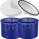 2pcs 7'' SPX1082CA Pool Skimmer Basket and 2 Pcs SP1106 Vacuum Plate Compatible with Hayward Skim Vac In-Ground Swimming Pool Skimmer SP1082, SP1083, SP1084, SP1085, SP1086, SP1075(Blue)