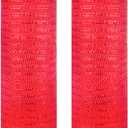 Decor Mesh Poly Ribbons 10 Inch x 30 Feet Each Roll Metallic Foil Mesh Ribbon Christmas Tree Decorative Mesh Red and White Rolls for Xmas Wreaths (Red+Red Foil)