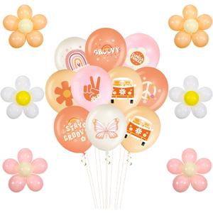 Hiboom 72 Pcs Groovy Retro Hippie Balloons Boho Daisy Party Decor 12 Inch Rainbow Daisy Flower Butterfly Peace Sign Latex Balloons for Kids Girls Two Groovy Birthday Party Decoration Supply(Boho) Hiboom 72 Pcs Groovy Retro Hippie Balloons Boho Daisy Party Decor 12 Inch Rainbow Daisy Flower Butterfly Peace Sign Latex Balloons for Kids Girls Two Groovy Birthday Party Decoration Supply(Boho)