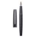 HONG DIAN A3 Black Aluminum Fountain Pen, Iridium Fine Nib Blossom Engraving Design, Consistent Writing Pen with Ink Converter and Metal Pen Box Set