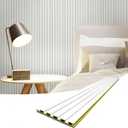 Art3d Slat Wall Panels, WPC Soundproof 3D Wall Paneling for Interior Wall Decor, TV Background, 8-Pack 96 x 6 in. Off-White
