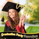 2026 Graduation Decorations Congrats Grad Wood Sign for Class of 2026 Graduation Party Backdrop Decorations Cutout Graduations Photo Booth Prop for School Celebration Sign Wall Decor(Gold)