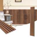 Art3d WPC Wainscoting Panels, 16-Pack 48 x 6 Inch 3D Wall Accents for Interior Wall Decor, Living Room, Bedroom, Teak