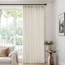 MIULEE Pinch Pleated Thick Linen Curtains 84 Inches 4 Panels Set Ivory Cream Back Tab Memory Trained Pinch Pleat Semi Sheer Light Filtering Privacy Curtains Window Drapes for Living Room Bedroom Birch