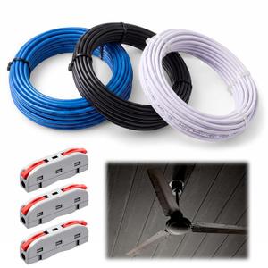 Flutesan 3 Pack 120 Inch Ceiling Fan Extension Wire Kit, 3 Color Wiring Extension with Secure Connectors, Safe & Durable, Compatible with Most Ceiling Fans, Easy Installation for High Ceilings