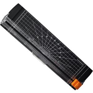 Portable Two-Way Paper Cutter, 12 inch Paper Cutter Cutting Tool Suitable for Craft Paper A4 Photos and Cards Bi-Directional Paper Cutter with Safety Protection and Side Ruler