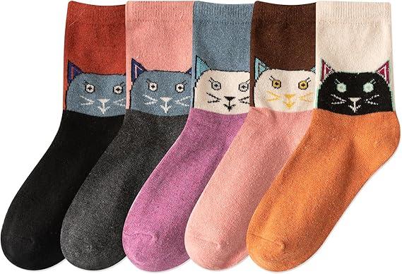IIG Cute Warm Wool Socks for Women Super Cozy Thick Crew Winter Socks Gifts, 3 Pairs one size