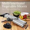 Adjustable Mandoline Slicer for Kitchen - Stainless Steel Vegetable Slicer Julienne Cutter with Ultra Sharp Blades 5-in-1 Vegetable Shredder for Onion, Potato Chip, French Fry