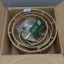 11.8" Boho Jute Plug in Pendant Light, Handwoven Natural Hanging Lamp Plug in with Dimmable Light Switch, Wicker Hanging Light Fixture for Bedroom Living Room Kitchen (No Bulb Included)