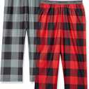 Calvin Klein Boys' Little Sleepwear Super Soft Brushed Micro Pajama Pant, 2 Pack (Large, Stripe/Shrk)