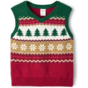 Gymboree Boys and Toddler Sweater Vests (18-24 Months, Christmas Tree Fairisle)
