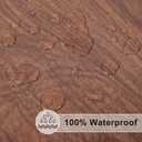 misaya Round Fitted Tablecloth with Elastic Edge, 100% Waterproof Oil Proof Plastic Table Cover, Vinyl Flannel Backed Tablecloth Fits 36"-44" Round Tables for Dinner, Outdoor, Picnic, Oak Wooden Grain