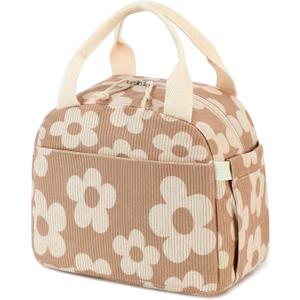 Bluboon Lunch Bag for Women Men Cute Corduroy Lunch Tote Bags Reusable Insulated Lunch Box Large Capacity Reusable Insulated Cooler for Work Picnic or Travel (Medium (10L))