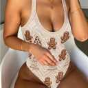 SOLY HUX Women's Cute Graphic Cami Bodysuits Sleeveless Fitted Leotard Holiday Going Out Tops