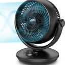 DR.PREPARE Air Circulator Fan for Bedroom, 8 Quiet Desk Fan, 70 Auto-Oscillating Vortex Fan, Efficient Cooling & Circulation Fan, 3 Speeds, 100 Adjustable Tilt, Portable for Home, Office, RV (Black)