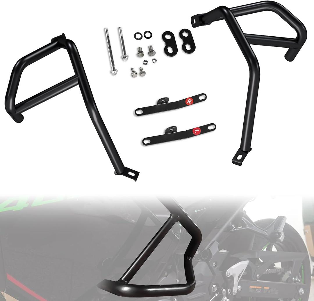 Engine Guard Crash Bar Stunt Cage Frame Protector for Kawasaki Ninja 400 250, Motorcycle Steel Side Frame Falling Protection Bumper for Kawasaki Ninja 400 Ninja250 2018-2024 Accessories