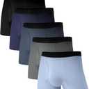 Incontinence Underwear for Men, 50ml Reusable Washable Leak-proof Absorbent Boxer Briefs with Fly, 5 Pack (Medium, Multicolor01)