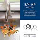 GE Disposall Continuous Feed 3/4 Horsepower Motor Garbage Disposer, Good for Grinding: Vegetable Peels & Small Bones, Easy Install Kit, Non-Corded, Recommended for 2-4 Person Homes, GFC720N, Super capacity, 3/4 horsepower
