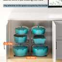 MUDEELA 6-Tier Pots and Pans Organizer under Cabinet, 13.78" Height Heavy Duty Pot and Pan Organizer Kitchen Cabinet Organization and Storage, Adjustable Pot Rack for Frying Pan, Cast Iron Skillet