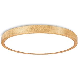 12 Inch Yellow LED Ceiling Light Fixture Flush Mount, ABS Mat., 6000K Cool White, 24W Flat Modern Round Closet Lighting Fixtures, 3200LM Low Profile Circle Ceiling Lamp for Bedroom etc.