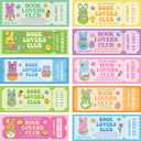 2 x Laffact Easter Bunny Reading Bookmarks - 120Pcs Cute Bunny Ticket Style Book Club Gifts, Colorful Page Marker School Rewards, Readers Accessories Reading Tracker for Book Lover Bookish Romance Reader