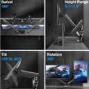 Dual Monitor Arm for 17-32 Inch Computer Screens, 22lbs per Arm, Full Motion Monitor Desk Mounts for 2 Monitors, Gas Spring Desk Mount, VESA Mount, Freelift Pro (Black)