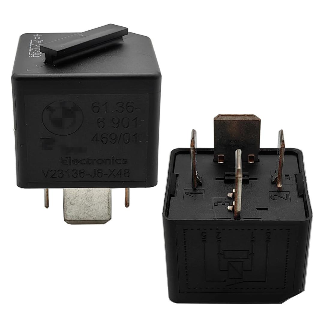 Relay 61366901469, V23136-J6-X48 Multi Use for BMW Does Not Start E90 E91 E92 E93 Cas Module Relay Four Pin A/C Mini Relays 12V 70A