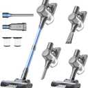 Zefiro Cordless Vacuum Cleaner for Home,450W /40Kpa 50Mins Stick Vacuum,Anti-Tangle 1.5L Dust Cup, Rechargeable Wireless Handheld Vacuum for Pet Hair/Carpet/Floor, (Blue&Gray)