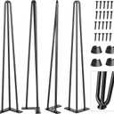 CWLOTAC 30 Inch Hairpin Coffee Table Legs - Heavy Duty Metal Furniture Legs Set of 4 - Industrial Home DIY Projects for, Bench, Desk Table, Bar Table, Dining Board, Includes Rubber Floor Protectors