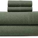 Road Trip America Jersey Sheets Queen Set - Cotton (4 Pieces) All Seasonal Deep Pockets Soft Cozy Knit Stretchy Bed Sheets - Hotel and Residential Quality (Green, Queen)