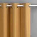 SINGINGLORY Blackout Curtain for Bedroom and Living Room, Grommet Linen Textured Darkening Curtains/Drapes Thermal Insulated 2 Panels Set (Yellow, 52x63 Inch)