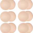 URSMART Round Bra Inserts Pads, Removable and Washable Bra Cups Inserts for Bikinis Top Swimsuit Sport Bra (Beige)