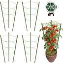 4 Pack Tomato Cage, 24 inches Plant Support Cages for Garden, Upgrade Garden Plant Stakes with Adjustable Rings, Plants Trellis for Tomato, Flower, Climbing Plants, with Twist Tie