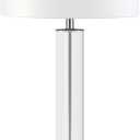 Harlow 29" Tall Table Lamp with Fabric Shade in Clear Glass/Polished Nickel/White