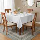 Sancua White Square Tablecloths 54x54 Inch, 2 Pack - Fabric Table Cloth for Square or Round Tables, Washable Polyester Table Cover for Dinner, Holiday Party, Decorative Display Tables