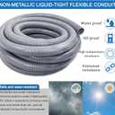 1-1/4inch 25FT Electrical Conduit Kit,Liquid-Tight Conduit and Connector Kit with 4 Straight and 2 Angle Fittings Included,Flexible Non Metallic Conduit(1-1/4" Dia,25 Feet)