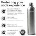 Premium 33 oz Stainless Steel Bottle | Compatible with Aarke Carbonator 3, SodaStream Duo & Plastic Bottle | No Expiry | Plastic-Free | 2x Steel