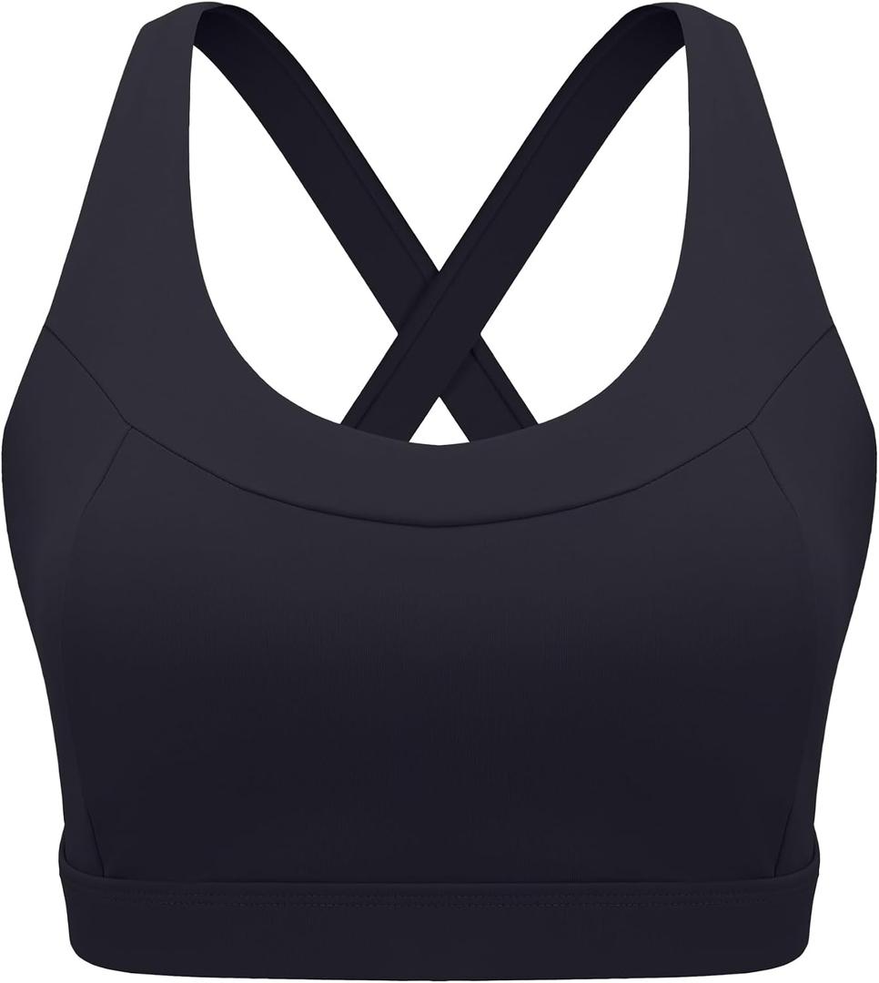 RUNNING GIRL Sports Bras for Women, Molded Cup High Impact Sports Bra Workout Bras for Women High Support Racerback (Black, S)