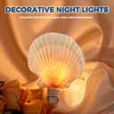 Hortsun 2 Piece Seashell Night Light Seashells and Sea Animal Plug in Night Light Beach Theme Bathroom Decor for Bedroom Bathroom Kitchen Home Decor